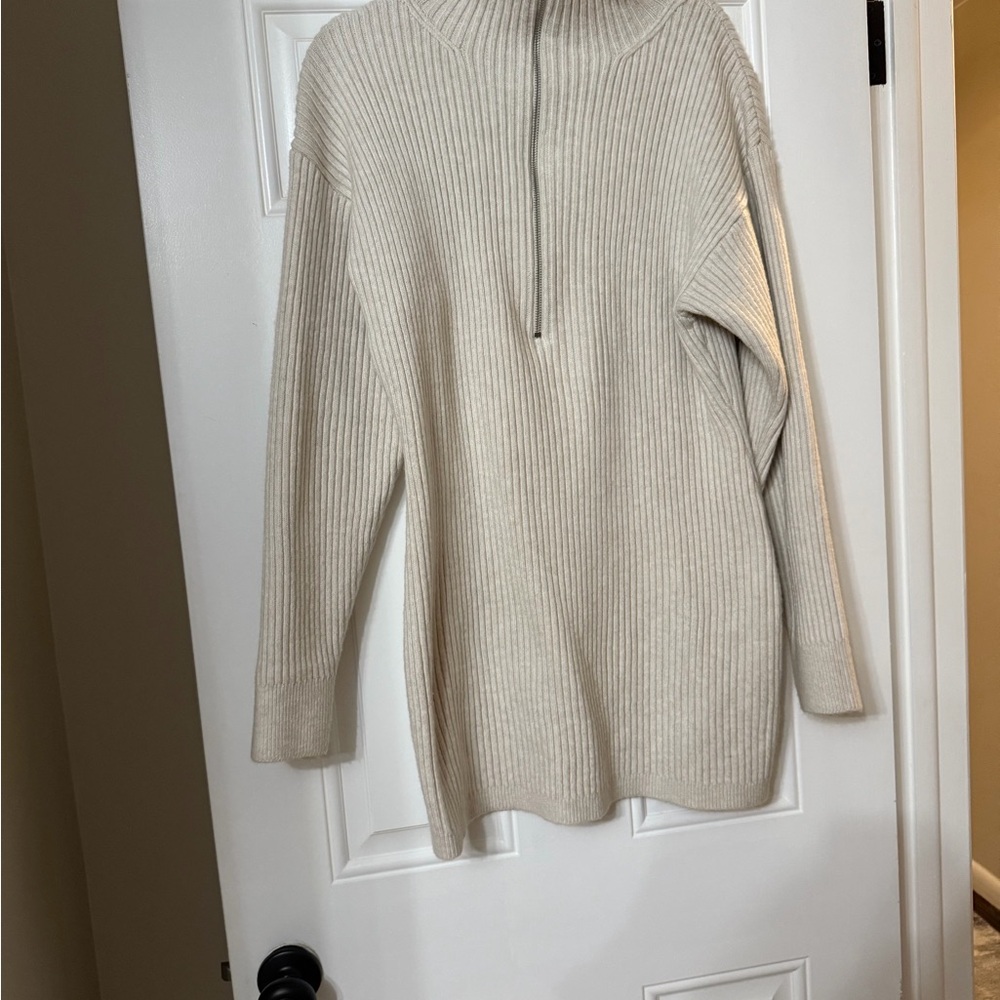 H&M Cream Cowl Neck Sweater Dress
